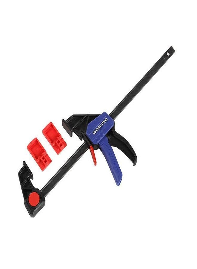 WORKPRO 300mm (12") Quick Release Bar Clamp | 150 lbs Clamping Force | Clamp & Spreader Tool | Lightweight with Soft Jaws | Ideal for Woodworking & DIY Projects - Image 5