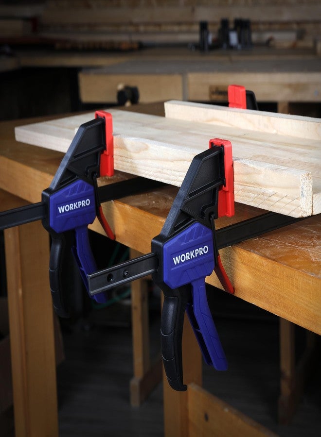 WORKPRO 300mm (12") Quick Release Bar Clamp | 150 lbs Clamping Force | Clamp & Spreader Tool | Lightweight with Soft Jaws | Ideal for Woodworking & DIY Projects - Image 4
