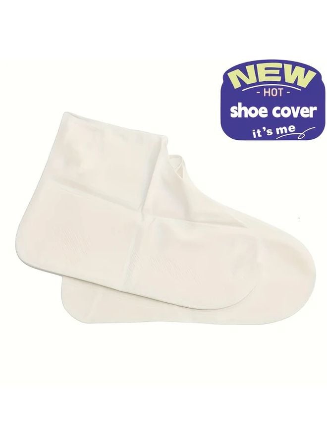 أغطية أحذية بيضاء ثقيلة مقاومة للماء ومضادة للانزلاق مقاس واحد يناسب الجميع - Image 1