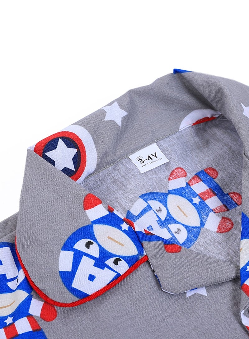 كيدابهو طقم بيجامات للأطفال - كابتن أمريكا اللطيف 2 قطعة - Image 2