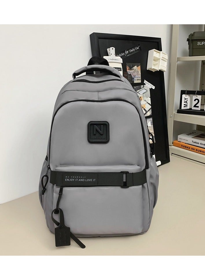 SKT Shiketro New Casual Water-Repellent Backpack Light gray  - Image 1