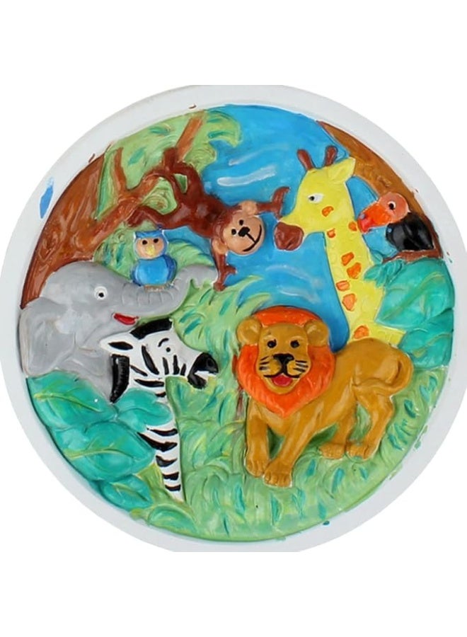 مجموعة رسم حيوانات ثلاثية الأبعاد للأطفال - مجموعة رسم مناظر سفاري DIY مع ألوان وفرشاة - للأعمار من 3 سنوات فما فوق - Image 2