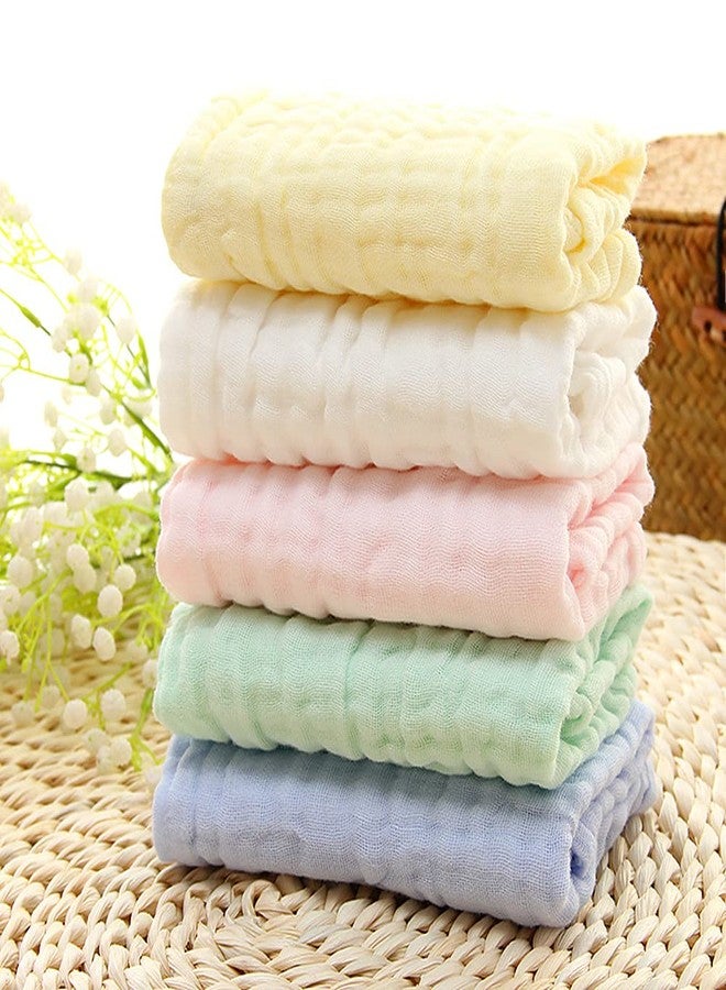 FDSHIP Baby Square Cotton Organic Bamboo Absorbent Reusable Face Towels, 10x10 Inches/0-18 Months (Multicolour) - Pack of 5 - Image 1
