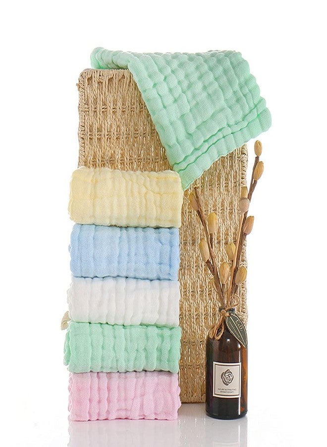 FDSHIP Baby Square Cotton Organic Bamboo Absorbent Reusable Face Towels, 10x10 Inches/0-18 Months (Multicolour) - Pack of 5 - Image 3