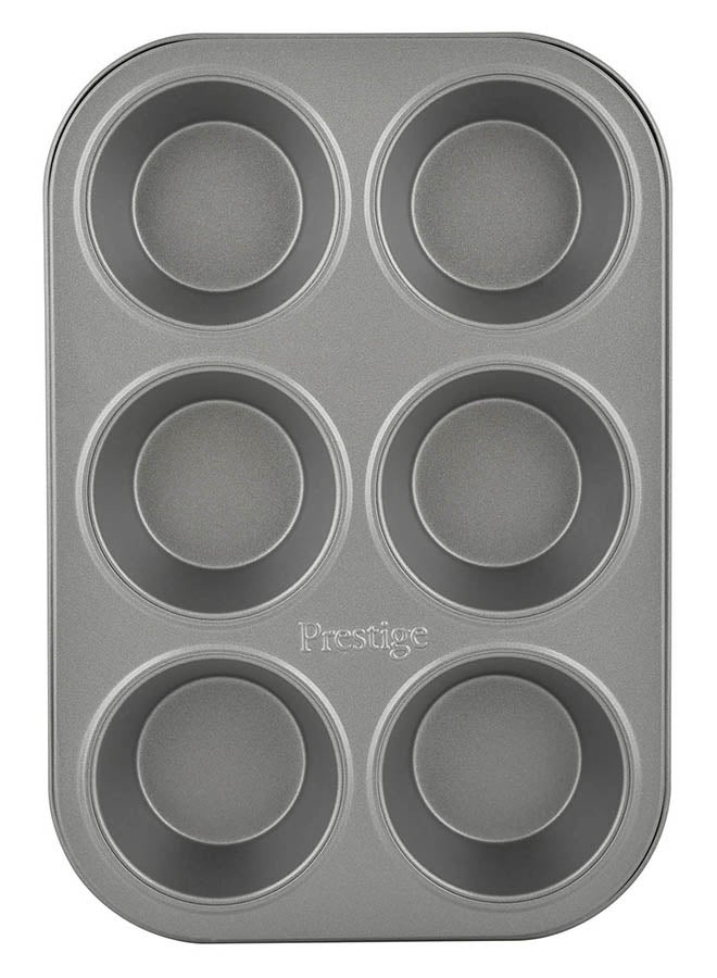 Prestige Muffin Pan 6-Cups Grey 29x18.2x3cm - Image 1