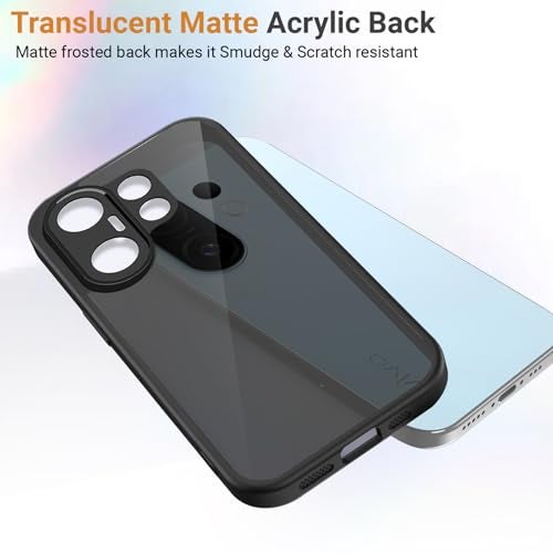 Kapa Smoked Hawkeye Matte Slim Tough Back Cover for Vivo X200 FE 5G | Camera Lens Protector Anti Yellow Shockproof Matte Hybrid Case Cover (Smoked Black) - Image 3