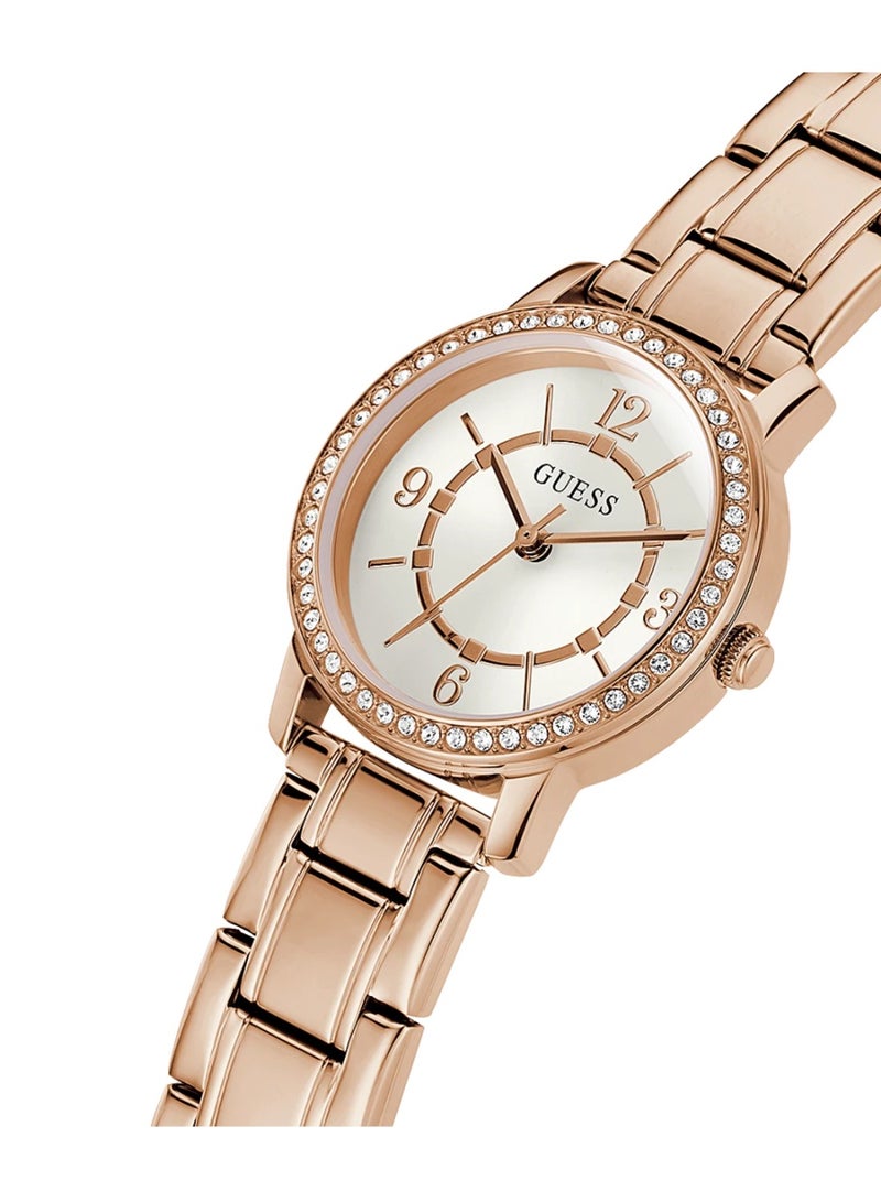 GUESS Women's Melody Analog Quartz Rose Stainless Steel Watch GW0468L3 - 28mm - Image 3