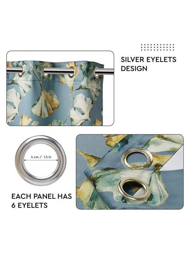 Encasa XO Window Curtains (5 ft, 2 Panels, 44x60 in) I Semi-Blackout 85% Room Darkening I Floral & Geometric Prints I 6 Eyelets I Sound & Heat Reducing - Gingko Blue - pzsku/Z62ECE0B1C5CCD315DBB3Z/45/_/1738305958/aa50cc68-2e1b-4d71-8fd4-52a43605a6a8