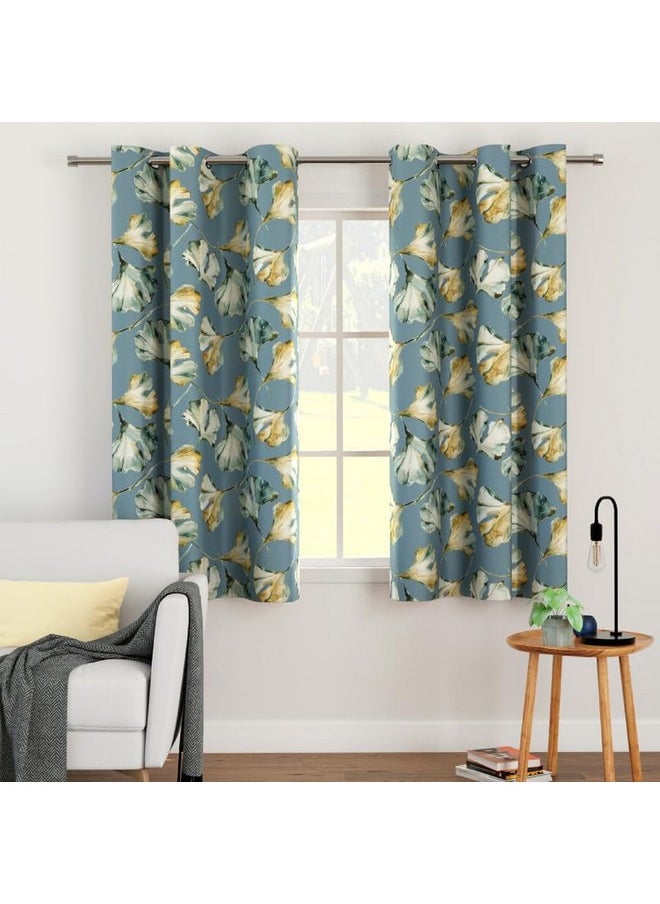 Encasa XO Window Curtains (5 ft, 2 Panels, 44x60 in) I Semi-Blackout 85% Room Darkening I Floral & Geometric Prints I 6 Eyelets I Sound & Heat Reducing - Gingko Blue - pzsku/Z62ECE0B1C5CCD315DBB3Z/45/_/1738305977/31df1b54-f0bf-47b1-af34-227d71d802f0