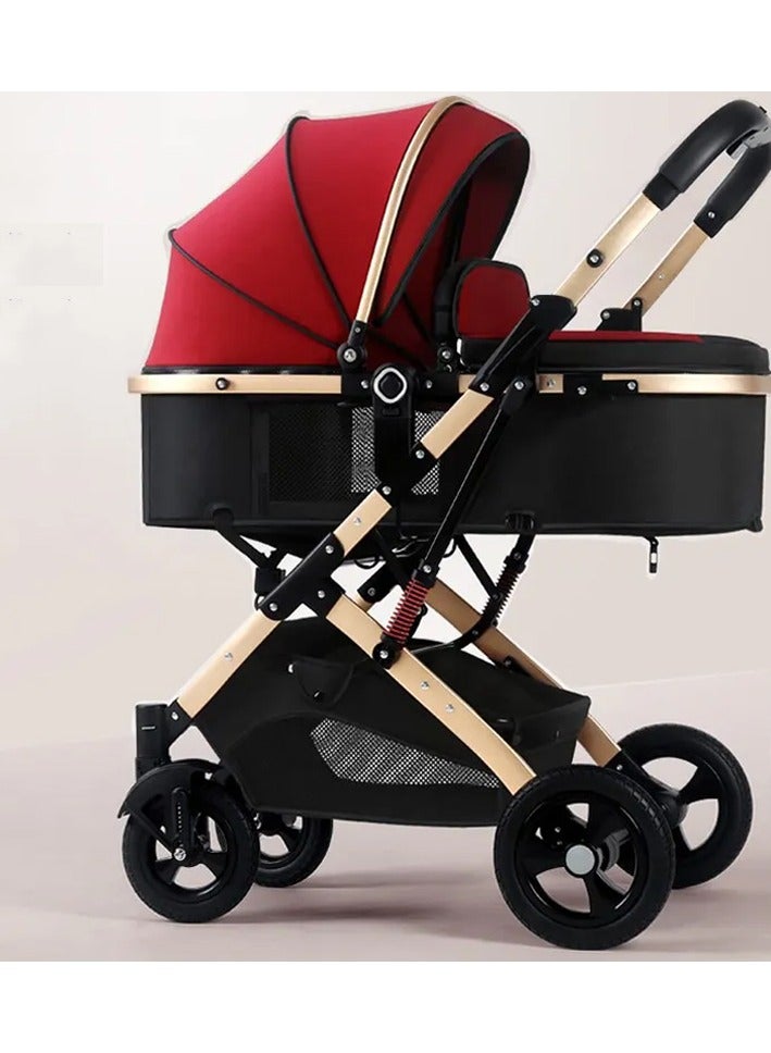 DubaiGallery Baby Stroller with Canopy, Baby Bassinet Stroller, Infant Stroller with Reversible Seat with Rubber Wheel and Good Shock absorption - Image 2