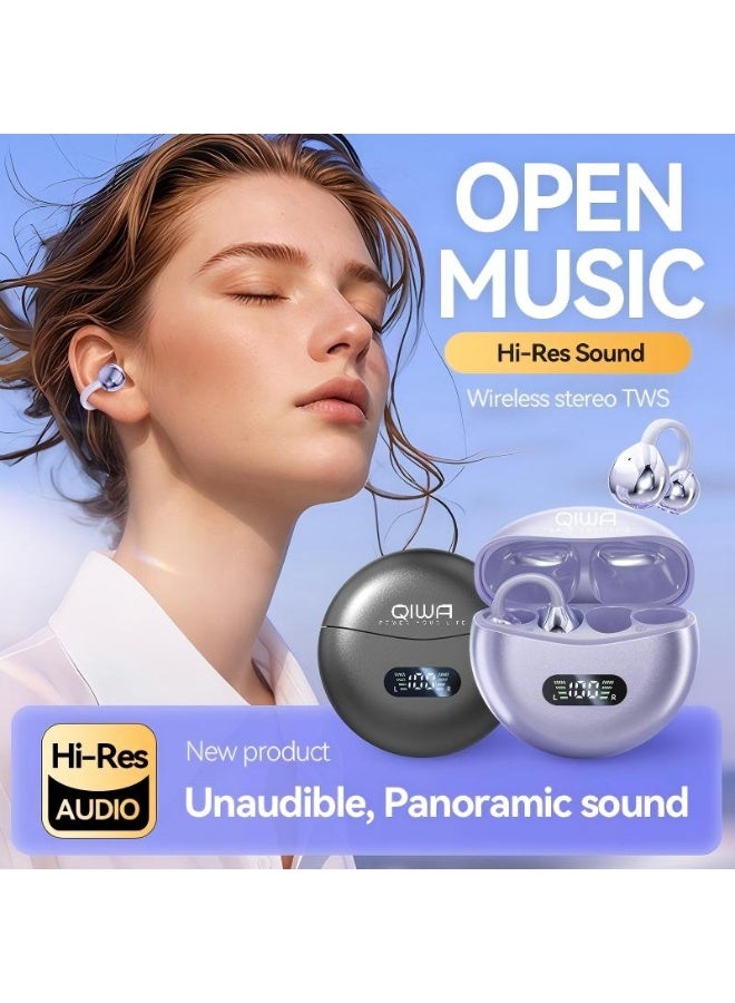 Qiwa-M79 Bluetooth Earphones - Wireless Clip-on, Sports Noise Cancelling, High-Fidelity Sound Quality, Non-In-Ear Design - Image 4