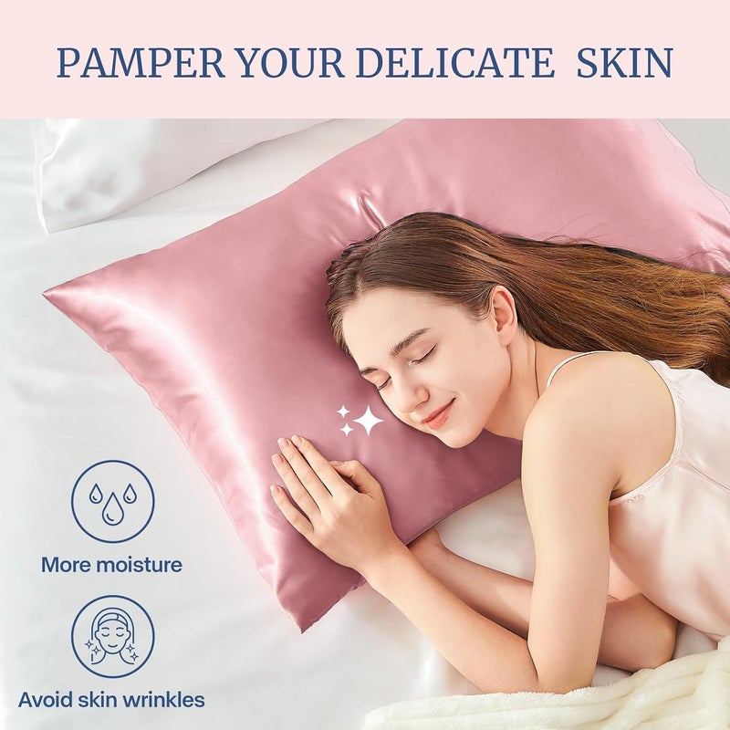 BEDELITE Satin Pillowcase for Hair and Skin, Super Soft and Cooling Similar to Silk Pillow Cases 2 Pack with Envelope Closure, Gift for Women Men(20"x26" Standard Size, Nostalgia) - Image 3