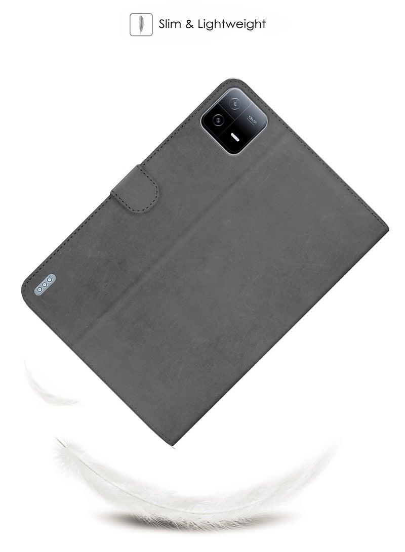 Wtech PU Leather Flip Case Cover For Xiaomi Pad 6 / Pad 6 Pro 11 Inch 2023 Grey - Image 2