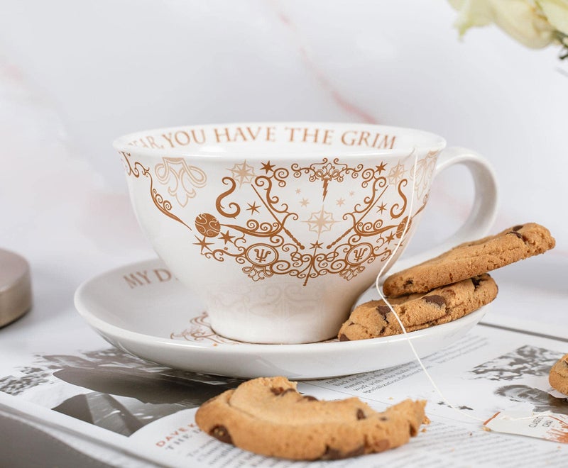 Harry Potter Grim 12-Ounce Ceramic Teacup and Saucer Set | Official Wizarding World Collectible | Hogwarts-Themed Magical Tea Party Gift Set | Place Setting For 1 - Image 4