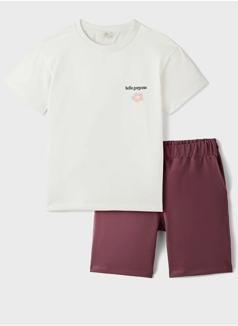 جون Kids Crew Neck T-Shirt And Short Set