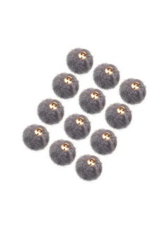 WYBOT 24pcs Faux Fur Pom Pom Balls Pendant Charms Pom Pom Charms DIY Jewelry Craft Making Accessory for Earring Necklace Bracelet Keychain 15mm (Light Grey) 