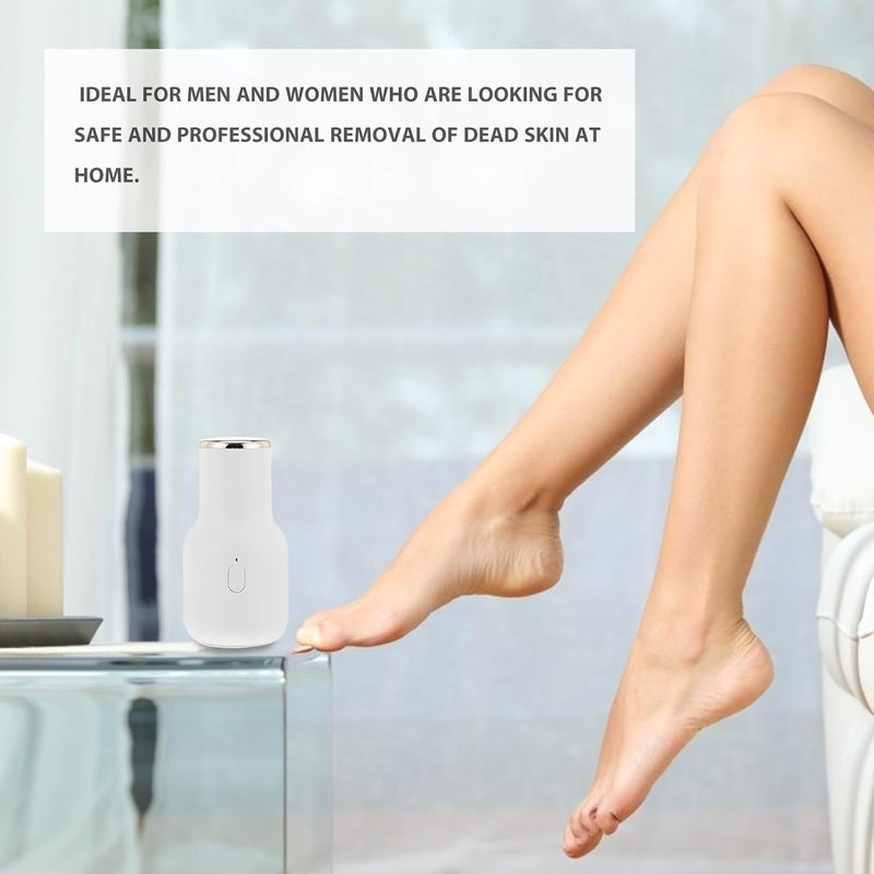 Uonlytech Electric USB Callus Remover Rechargeable Foot File Pedicure Kit for Dead Skin Removal and Feet Care with White Main Unit for Hard Cracked Skin - Image 5
