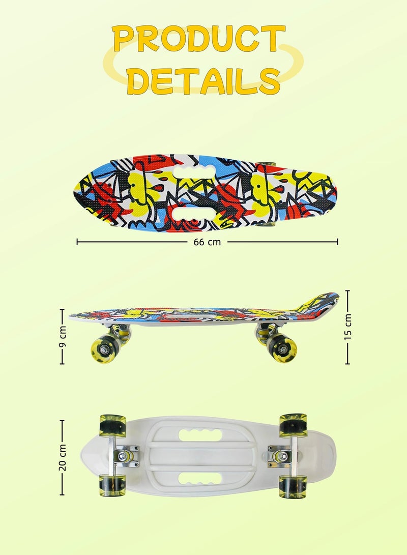 إيزي فيتشور لوح تزلج EASY FUTURE Penny Board للأطفال من سن 6 إلى 12 عامًا - لوح تزلج قصير كامل Cruiser Board للشباب والمراهقين والمبتدئين بما في ذلك مجموعة معدات الحماية الكاملة - Image 2