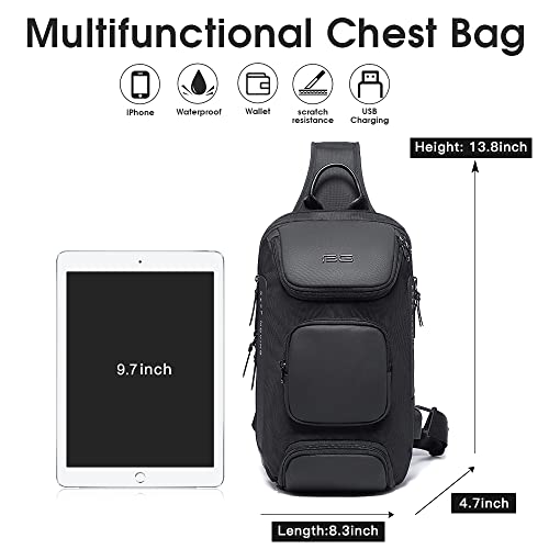 BANGE Sling Bag, Waterproof Crossbody Backpack, Shoulder Bag for Men - Image 5