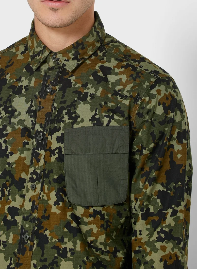 Barbour International Hex Camo Relaxed Shirt