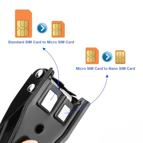 Cosmos Universal Sim Card Cutter, 2 in 1 Standard SIM/Micro SIM Card Cutter with Adapters and Eject Pin for Smartphone, Cell Phone, Mobile Phone, with 1 Pc Marble Pattern Storage Bag - Image 2