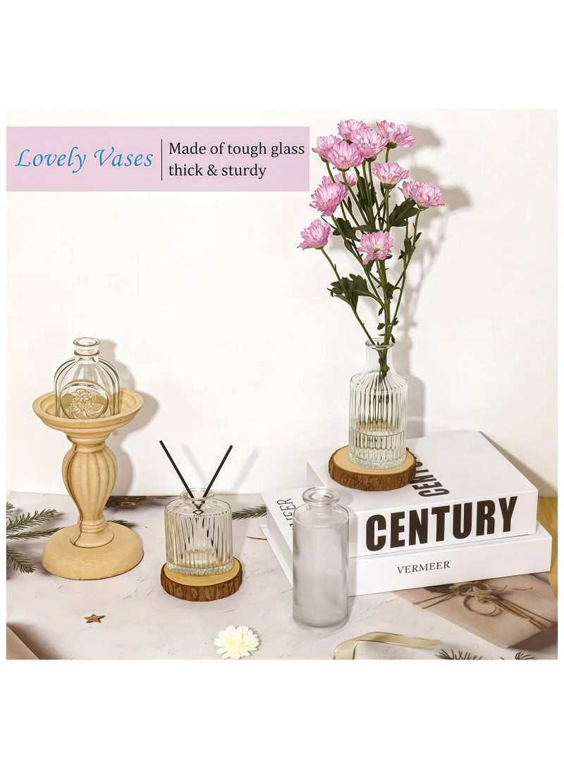 فوك مجموعة 40 إناء زهور زجاجي شفاف - مزهريات صغيرة لديكور المنزل، حفلات الزفاف والأعياد - Image 4