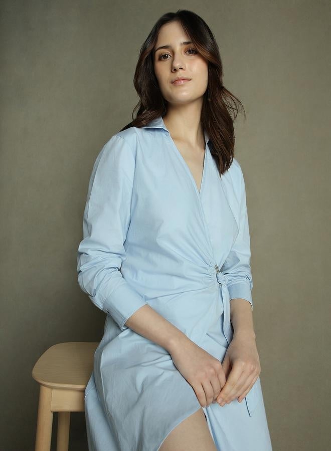 Dennis Lingo Pale Blue Shirtdress - Image 1