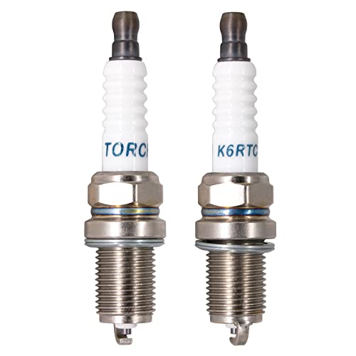 TORCH 2PK TORCH K6RTC Spark Plug Replace for NGK BKR5E-11 V-Line 33 BKR6E BKR6ES FR6E-D Spark Plug, for DENSO K20PR-U Spark Plug, for BRISK DR15YC Spark Plug, for CHAMPION RC10YC Spark Plug, OEM - Image 1