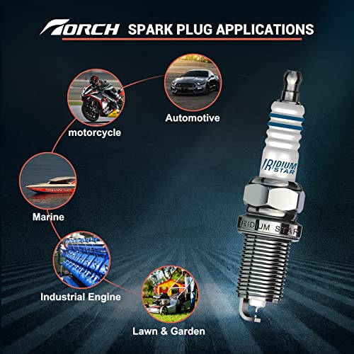 TORCH 2PK TORCH K6RTC Spark Plug Replace for NGK BKR5E-11 V-Line 33 BKR6E BKR6ES FR6E-D Spark Plug, for DENSO K20PR-U Spark Plug, for BRISK DR15YC Spark Plug, for CHAMPION RC10YC Spark Plug, OEM - Image 5