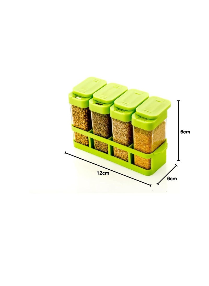 PUTHAK PUTHAK Multipurpose 4 pcs Spice Rack Masala BoxMasala Condiment SetKitchen containers setSpice Rack setKitchen Accessories Items For Storage Organizer 4 Piece Spice Set With Tray Plastic  - Image 5