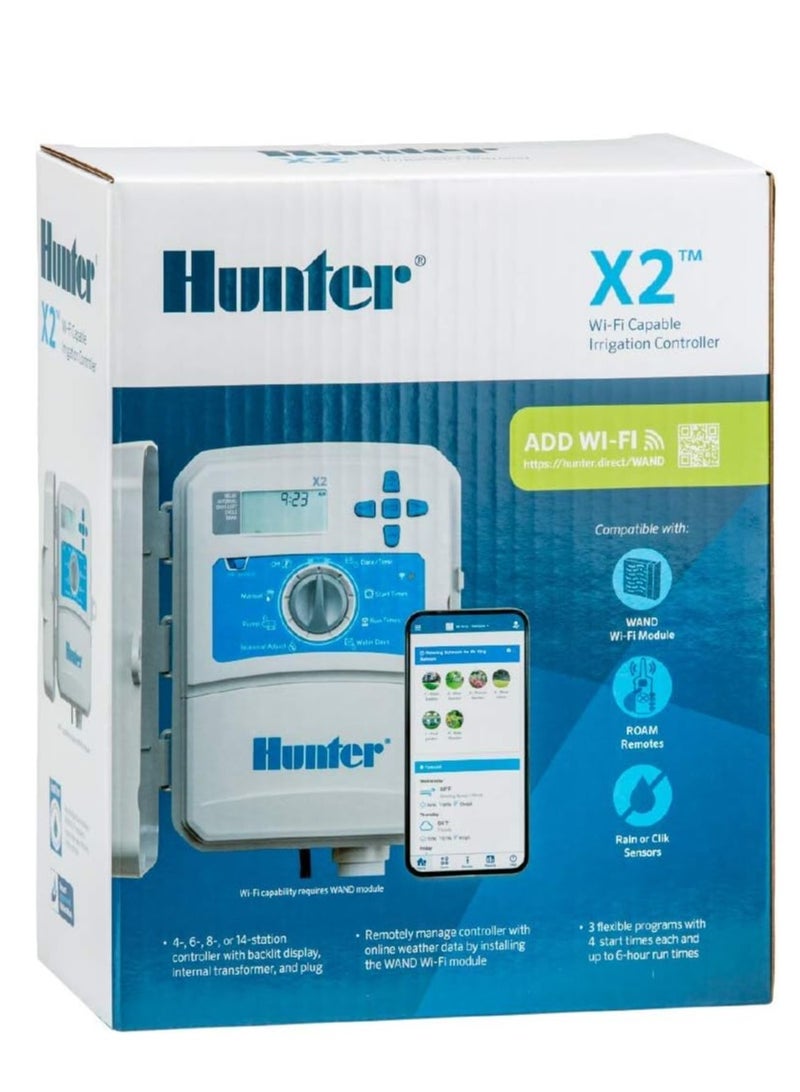 HUNTER شركة هانتر هانتر إندستريز جهاز التحكم في الري الخارجي هيدراوايز X2 4 محطات (X2-400) - Image 4
