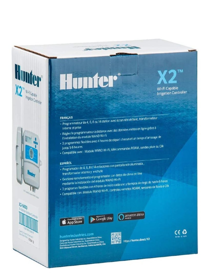 HUNTER شركة هانتر هانتر إندستريز جهاز التحكم في الري الخارجي هيدراوايز X2 4 محطات (X2-400) - Image 5