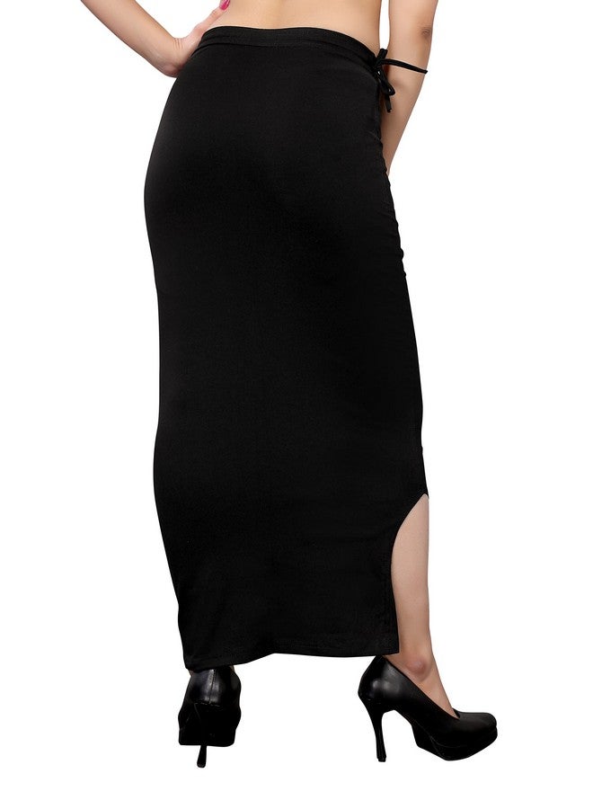 YASHIKA Yashika Women's Full Elastic Cotton Blend Lycra Saree Shapewear Petticoat (Shape Black-S)  - Image 4