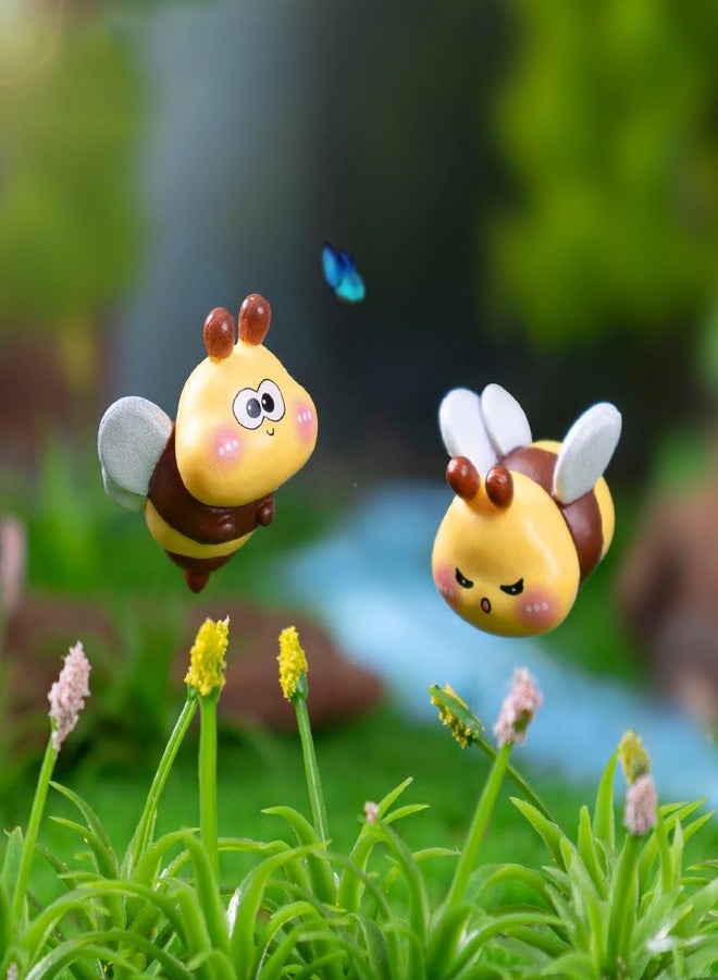 AKV Mini Resin Bees, Cute Mini Bees for Crafts Dollhouses Garden Birthday Party Table Decor, Cartoon Tiny Bees Figurine for Car Dashboard Decorations, Bee Gifts for Women (15Pcs with Luggage) - Image 2