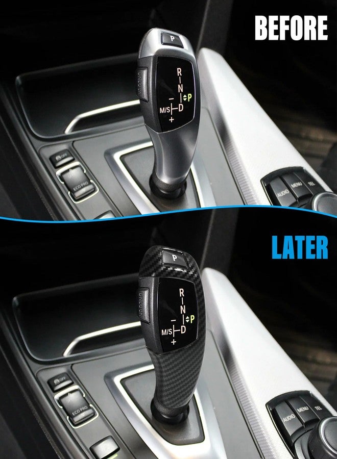 SUJADE YAKEFLY Carbon Fiber Car Gear Shift Knob Cover,Car Sticker Decals Gear Shift Knob Cover,Carbon Fiber Pattern for F20 F30 F31 F34 X5 F15 X6 F16 X3 F25 X4 F26 F1 Accessories - Image 3