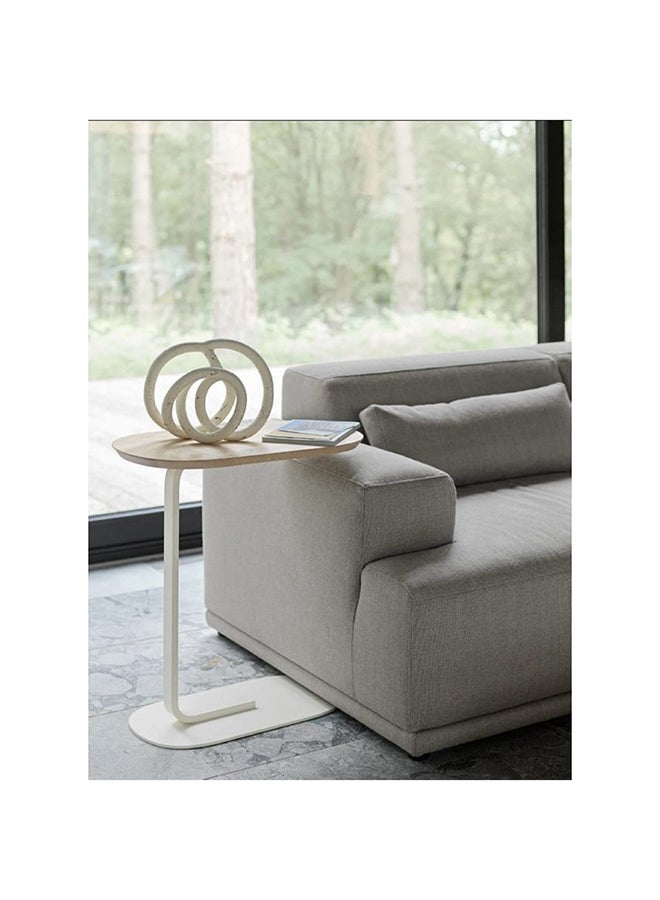 Homzmart Iron and Mdf Wood Side Table Beige and White -  45x30x55 cm - Image 1