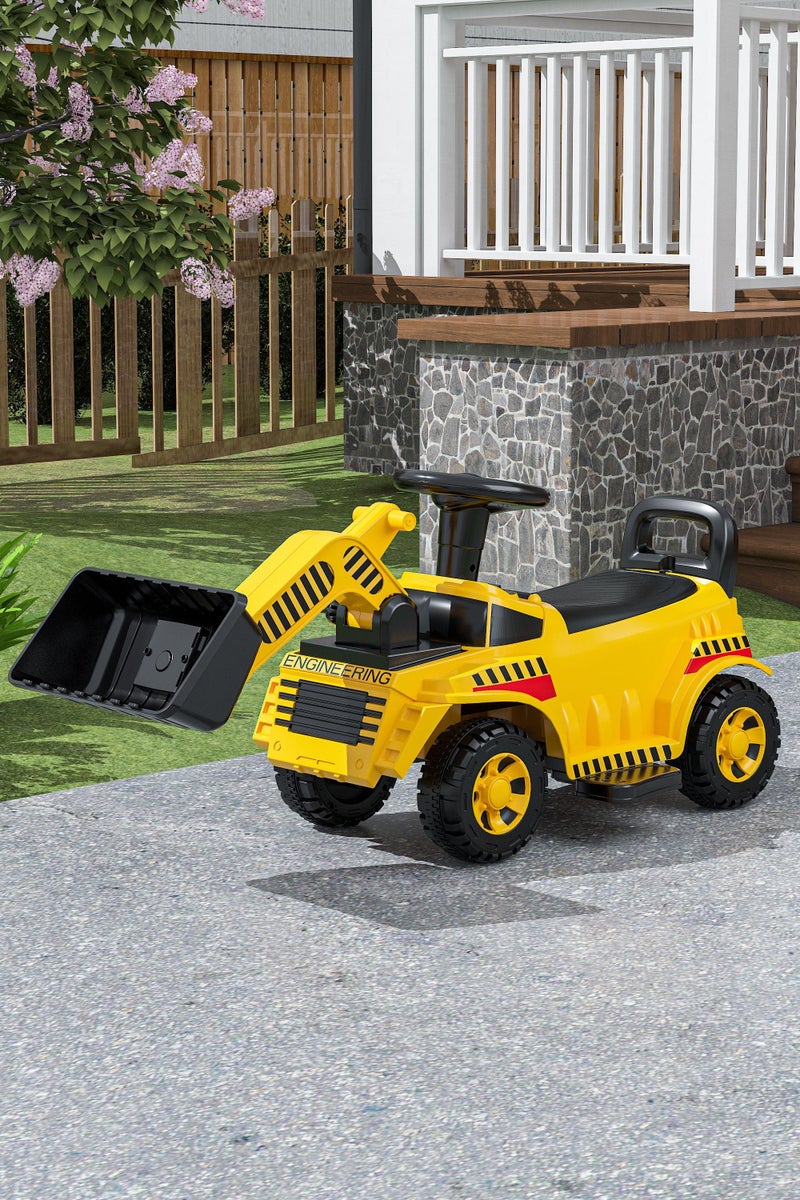 NEWLAN Children's ride-on excavator toy car, yellow construction excavator, suitable for indoor and outdoor play. Fun children's ride-on toy car. - Image 2