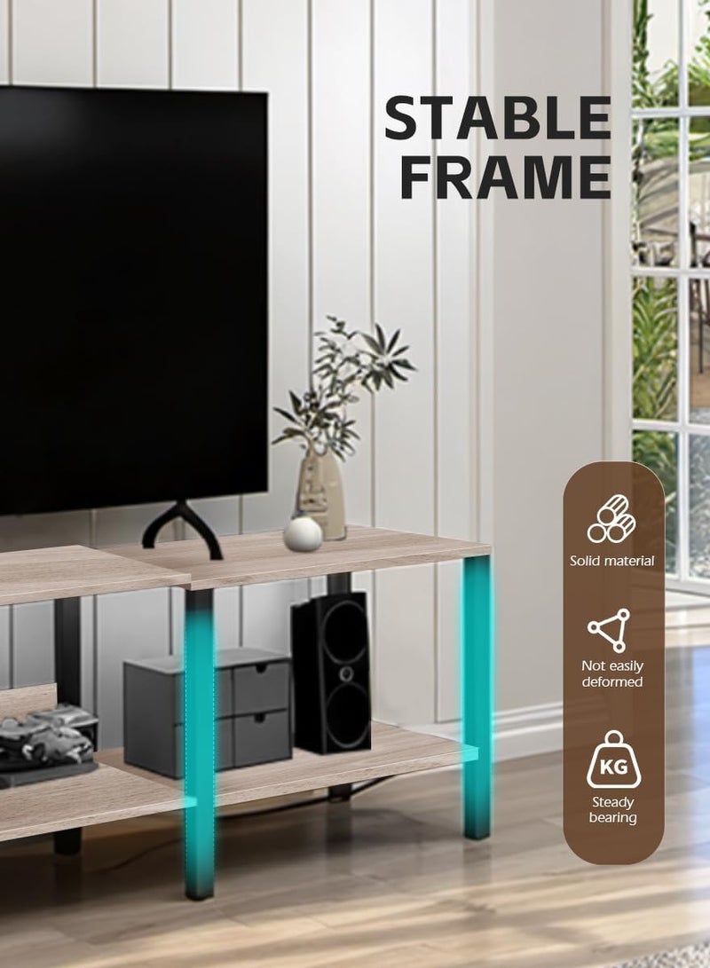 Ammar Space TV Cabinet,Modern TV Console for Living Room Wood Media Center TV Stand with Open Storage Shelves Media Storage Stand Console Table Industrial Design - Image 4