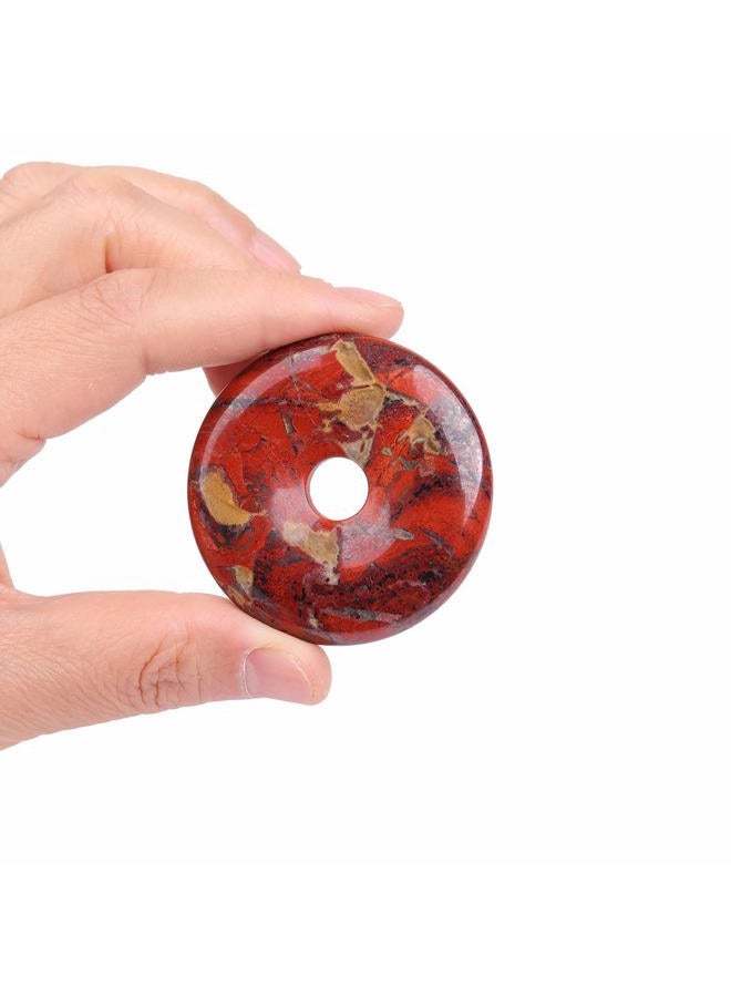 JOE FOREMAN 50mm Mixed Red Jasper Natural Gemstone Ring Circle Donuts Pendant Charms Beads for Jewelry Making 1Pcs - Image 2
