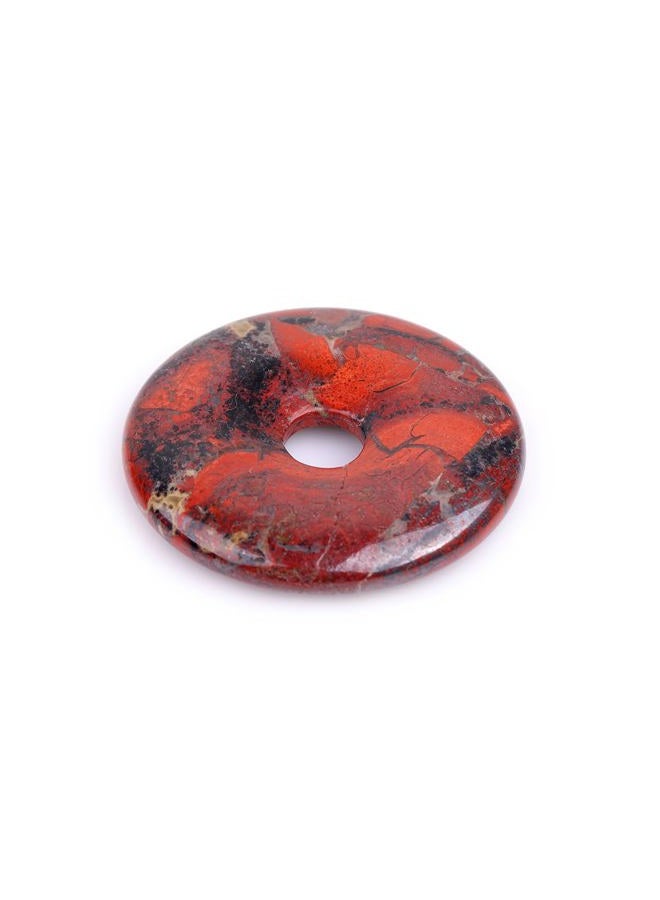 JOE FOREMAN 50mm Mixed Red Jasper Natural Gemstone Ring Circle Donuts Pendant Charms Beads for Jewelry Making 1Pcs - Image 1