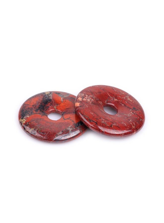 JOE FOREMAN 50mm Mixed Red Jasper Natural Gemstone Ring Circle Donuts Pendant Charms Beads for Jewelry Making 1Pcs - Image 3