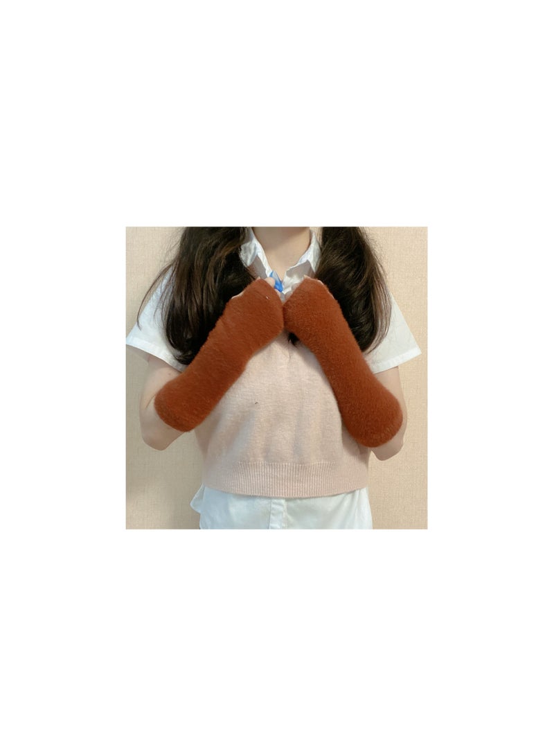 Loquat Fingerless Cotton Polyester Gloves Sleeves 