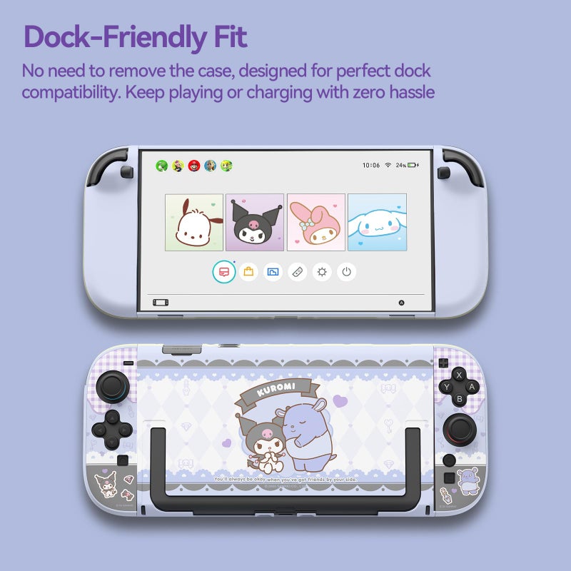 Kuitmor Dockable PC Protective Case Compatible with Switch 2 Model 2025, All-Round Protection Hard Protective Shell for Switch 2 2025 Accessories (Kuromi) - Image 4