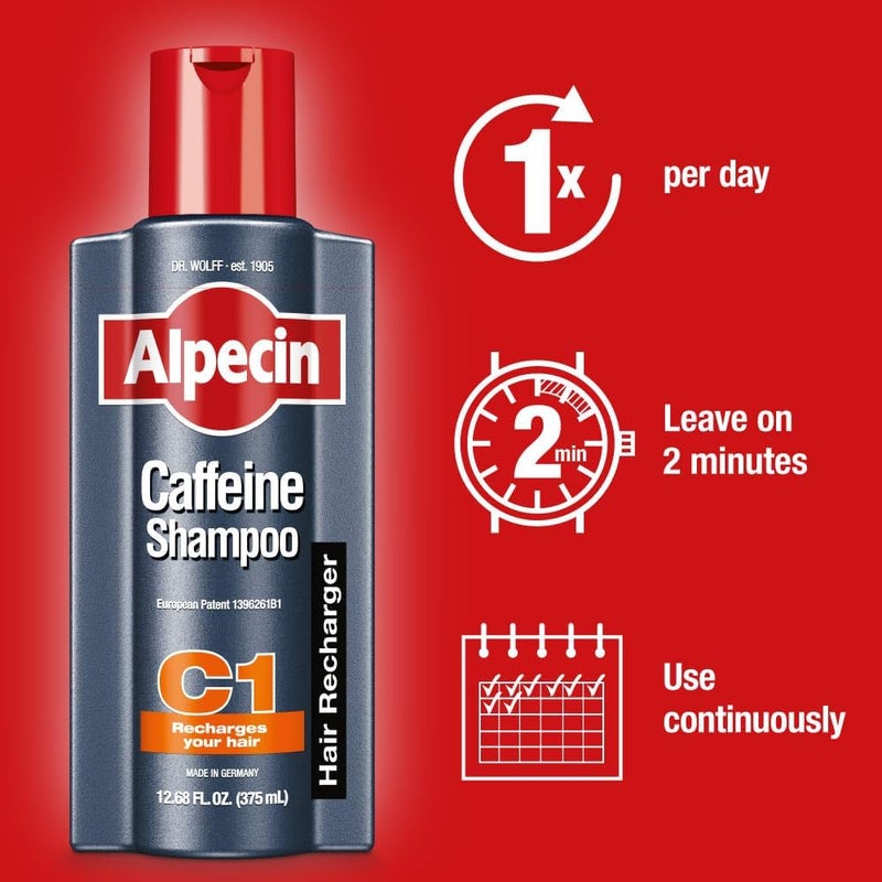 Alpecin C1 Caffeine Shampoo 12.68 fl oz I Hair Performance Enhancer I Promotes Natural Hair Growth and Thickness I Energizes Scalp - Image 2