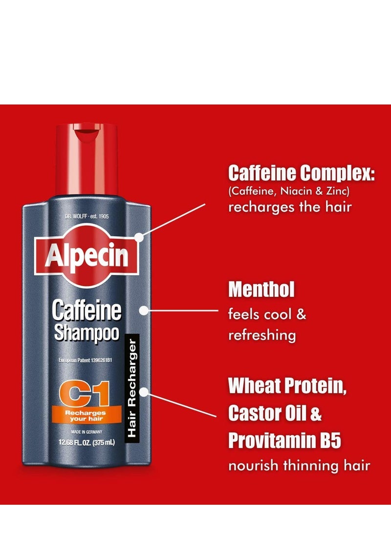 Alpecin Alpecin C1 Caffeine Shampoo 12.68 fl oz, Promote Natural Hair Growth and Thickness, Energizes Hair and Scalp, Leaves Hair Feeling Stronger  - Image 4