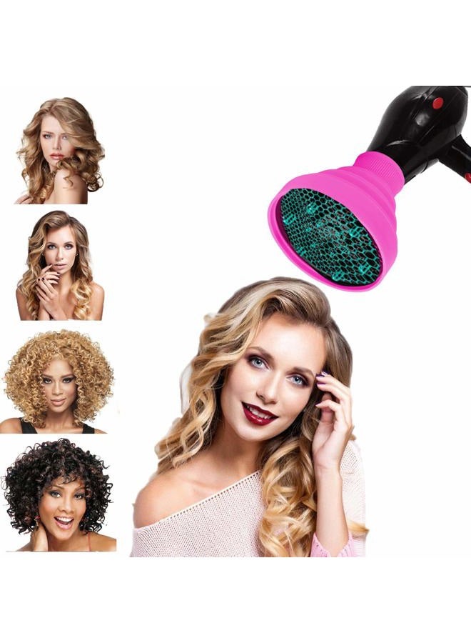 WAJIAYON Universal Collapsible Hair Dryer Diffuser Attachment- Salon Grade Tool,Lightweight Foldable Portable Travel Folding Design Fit Most of Blow Dryers-PinkPink - Image 3