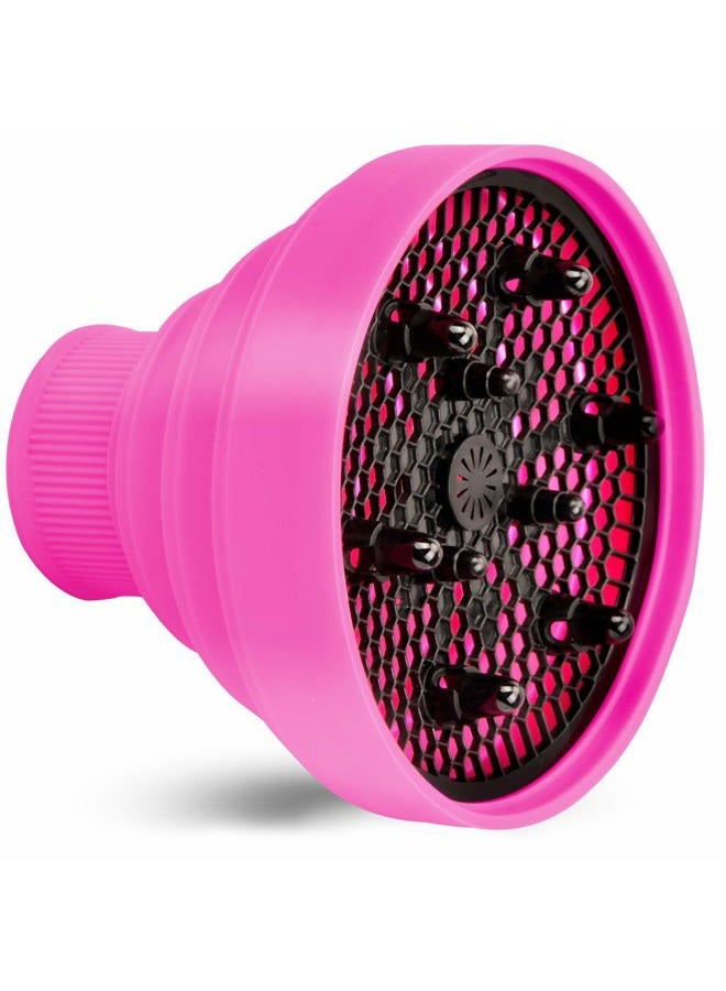 WAJIAYON Universal Collapsible Hair Dryer Diffuser Attachment- Salon Grade Tool,Lightweight Foldable Portable Travel Folding Design Fit Most of Blow Dryers-PinkPink - Image 2