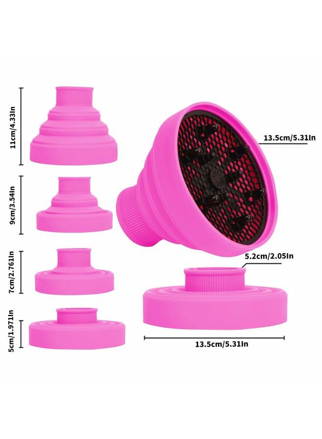 WAJIAYON Universal Collapsible Hair Dryer Diffuser Attachment- Salon Grade Tool,Lightweight Foldable Portable Travel Folding Design Fit Most of Blow Dryers-PinkPink - Image 4