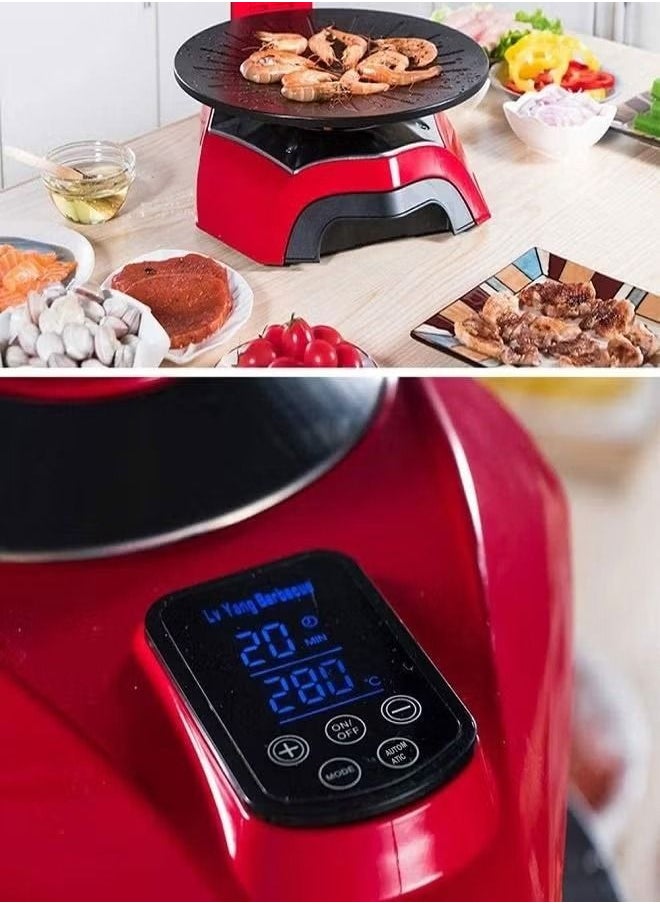Generic - Automatic Rotating 1400w Grill Nonstick Infrared Roaster Indoor Korean Bbq Smokeless Electric Grill - Image 1