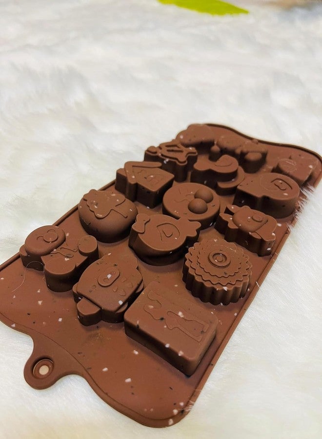 BRIGST Silicone Mold for Chocolate,Cake,Jelly,Pudding,Handmade Soap,Round Shap, Non Stick,Bpa Free Lolipop Mold,Soup Making,Candy Mold 3D Fondant Christmas Theme Shape (Chess Cake Mold) - Image 2
